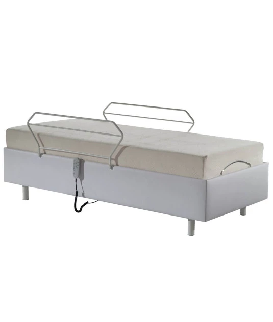Cama Fawler Elétrica Pilati Comfort Lateral de Madeira Altura Regulável e Rodízio 