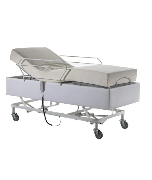 Cama Fawler Elétrica Pilati Comfort Lateral de Madeira Altura Regulável e Rodízio 