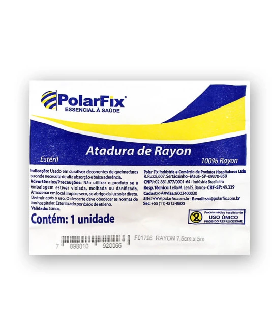 Atadura de Rayon Estéril 7,5cm x 5 m Polar Fix