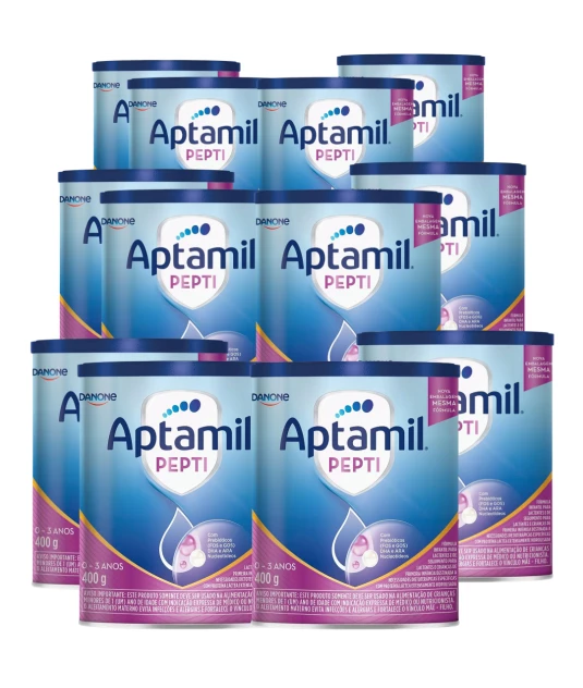 Aptamil Pepti 400g Kit 12und - Para Alérgicos a Leite de Vaca/Soja Danone