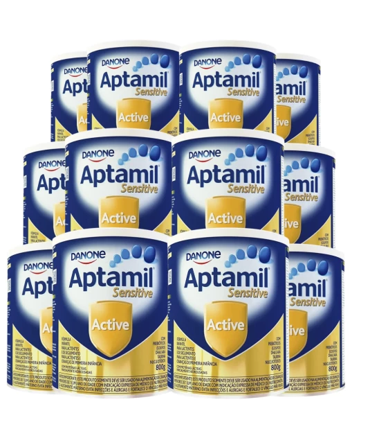 Aptamil Sensitive Active 800g Danone - Kit 12 unidades