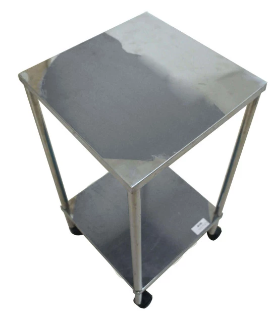 Mesa Auxiliar 40x40x80cm Inox com Rodízios