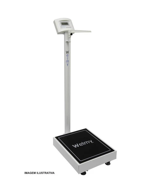 Balança Welmy Antropométrica Digital 300 kg com Régua W-300A LED