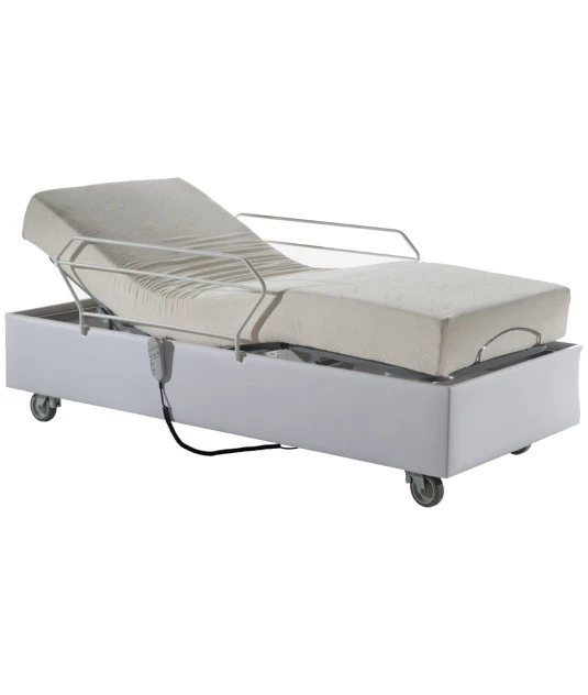 Cama Fawler Elétrica Pilati Comfort Lateral de Madeira com Colchão e Altura Regulável