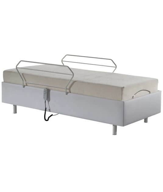 Cama Fawler Elétrica Pilati Comfort Lateral de Madeira com Colchão e Altura Regulável