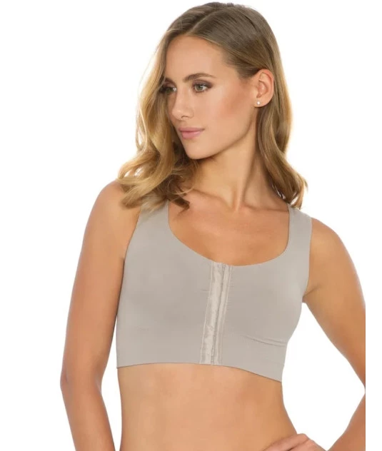 Soutien Pós Cirúrgico com fecho anterior na cor bege Top Control Fendi da marca Plié