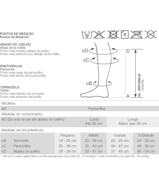 Kit de Meias para Úlcera Ulcercomfort com Zíper 3/4 Venosan