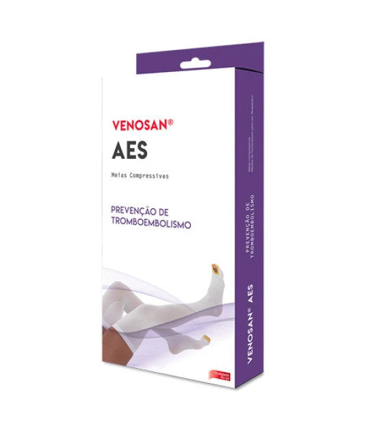 Meia de Compressão 3/4 Antitrombo AES 18 mmHg Branca