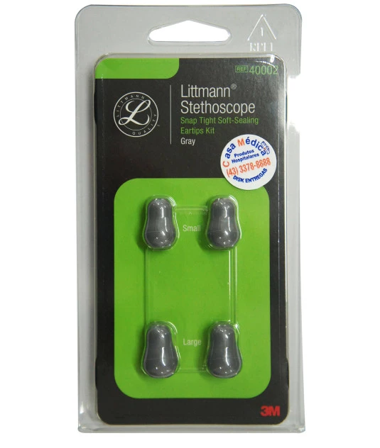Kit de Olivas para Estetoscópios 3M Littmann 40001/40002 Preto ou Cinza
