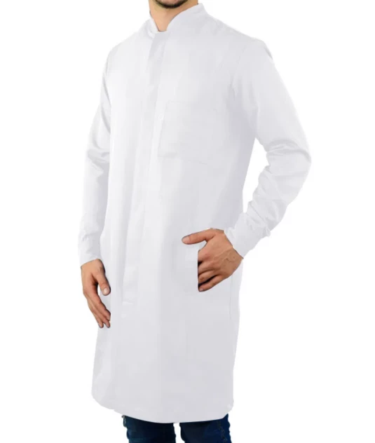 Jaleco Masculino Manga Longa Gola Padre Slim Fit Namaste