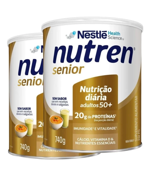 Nutren Senior Sem Sabor Lata 740g 2 unidades - Nestle