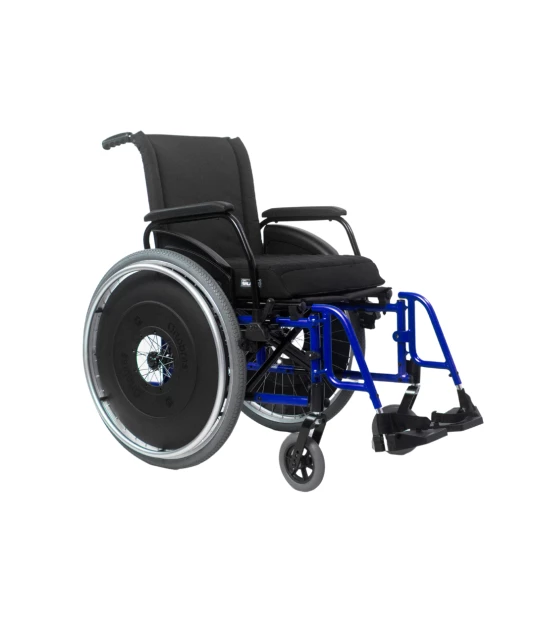 Cadeira de Rodas AVD Alumínio Pés Fixos Azul Marinho Ortobras