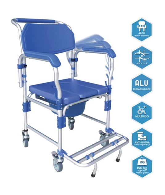 Cadeira Banho Dellamed Alumínio Desmontável D60