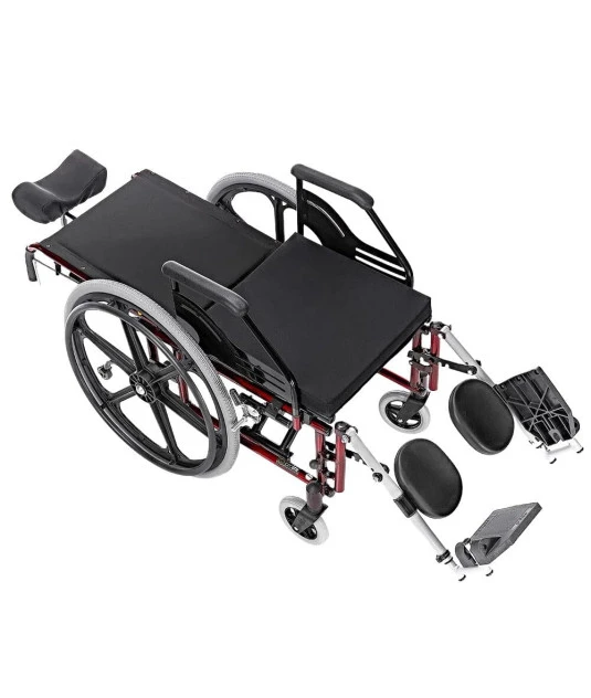 Cadeira de Rodas Reclinável Tetra Prolife Vinho 44cm