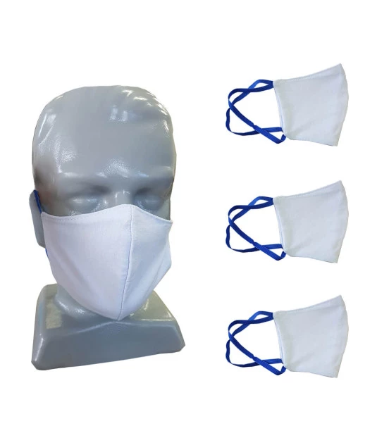 Máscara Lavável com Elástico - KIT c/ 3 Unidades