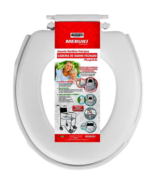 Assento Oval para Cadeira de Banho Almofadado Fechado
