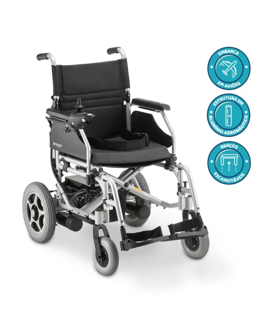 Cadeira de Rodas Motorizada Dobrável Elétrica Bivolt Alumínio D900 Dellamed