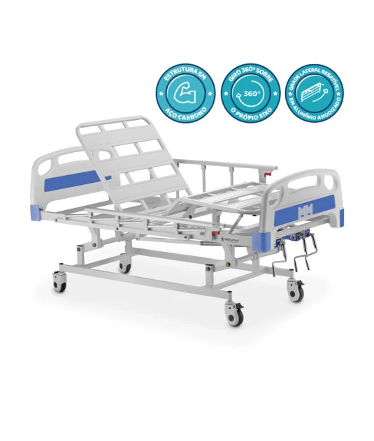 Cama Hospitalar DX3 3 Movimentos até 200 Kg Dellamed