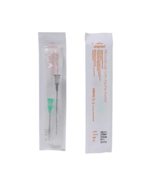 Microcânulas com Agulha Auxiliar 22G 50mm Uniqmed