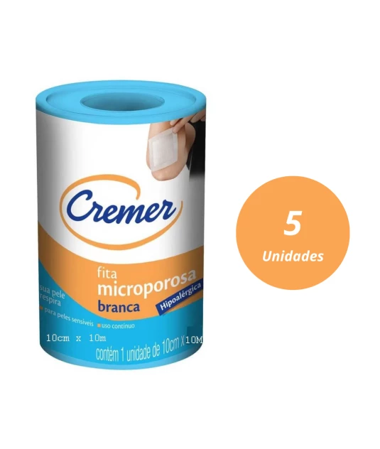 Micropore 10cm x 10m Branca com Capa 5 Unidades Cremer