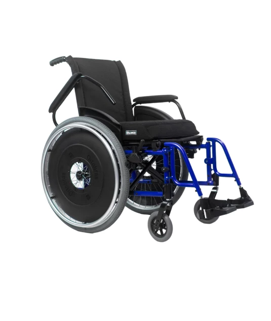 Cadeira de Rodas AVD Alumínio Pés Fixos Azul Marinho Ortobras