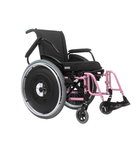 Cadeira de Rodas AVD Alumínio Pés Fixos Rosa Ortobras