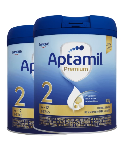 Kit com 2 unidades de Aptamil 2 Premium 800g - Danone