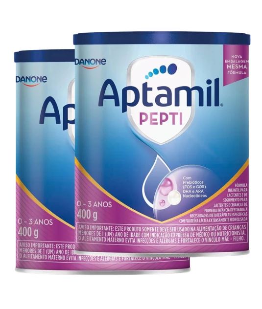 Aptamil Pepti 400g - Para Alérgicos a Leite de Vaca/Soja Kit 2und Danone & E-book