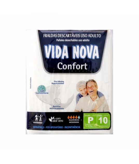 Fralda Adulto Geriátrica Descartável 10 unid Vida Nova