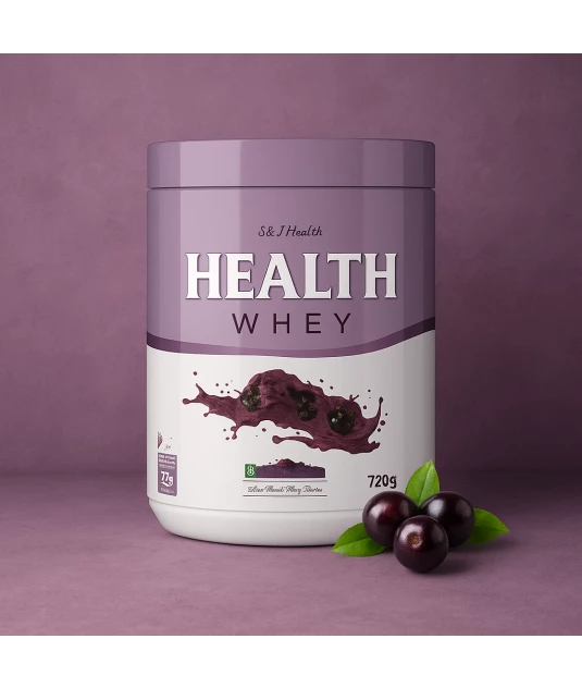 Health Whey Tripla Ação - Whey Protein + Creatina + Glutamina 720g - Açai com Leite Condensado