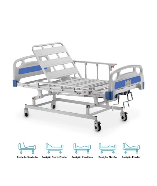 Cama Hospitalar DX3 3 Movimentos até 200 Kg Dellamed