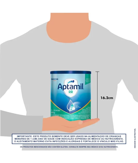 Aptamil RR 800g Kit 12 Unidades Danone – Fórmula Infantil 0 a 12 Meses com DHA, ARA e Goma Jataí + E-book