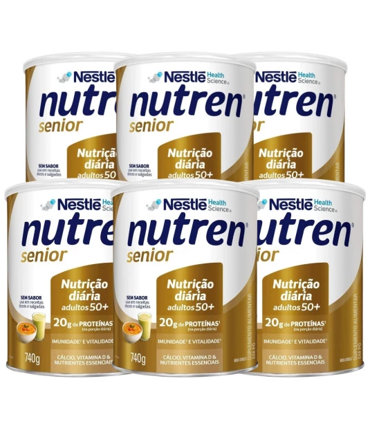 Nutren Senior Sem Sabor Lata 740g 6 unidades - Nestle