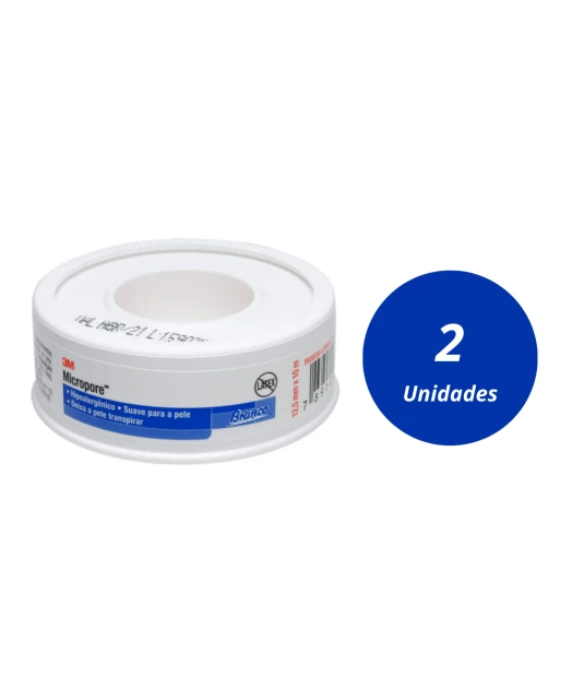 Micropore 12,5mm x 10m Branco c/ Capa 2 Unidades 3M