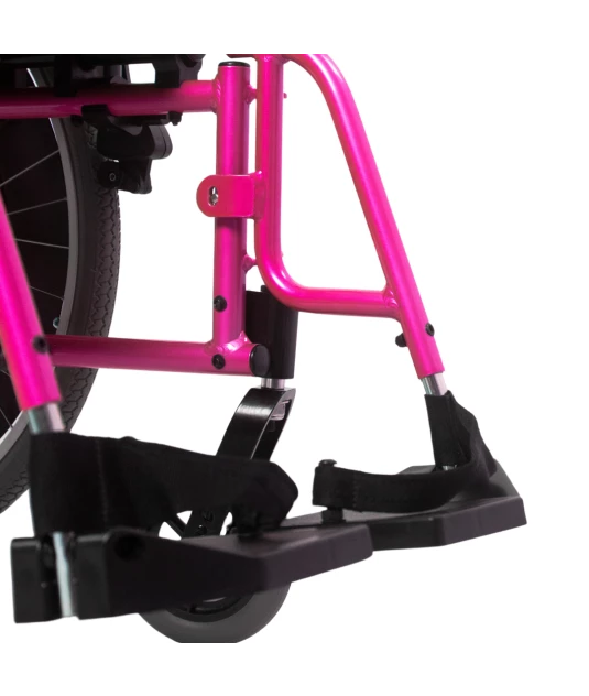 Cadeira de Rodas AVD Alumínio Pés Fixos Rosa Pink Ortobras