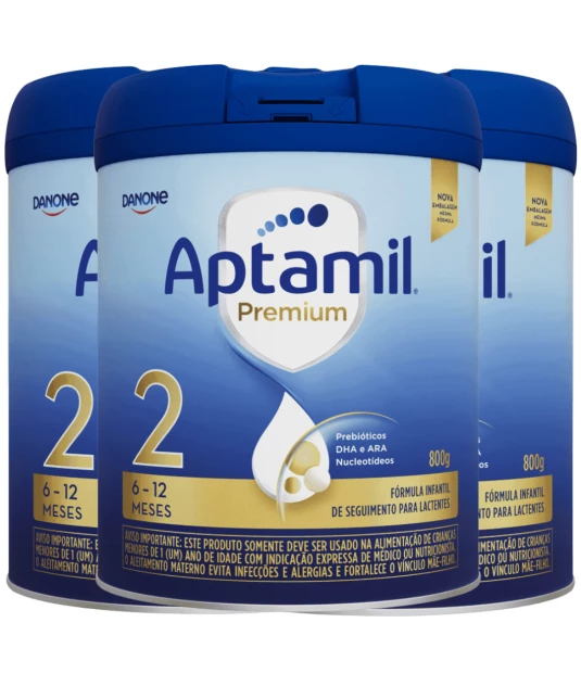 Kit 3 unidades de Aptamil 2 Premium 800g - Danone