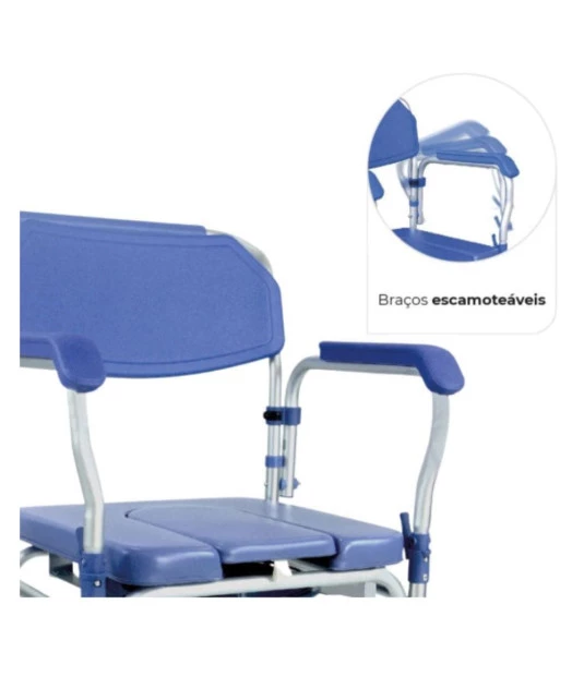Cadeira Banho Dellamed Alumínio Desmontável D60
