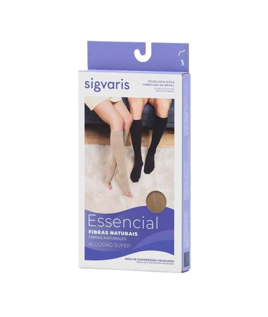Meia de Compressão 3/4 Sigvaris Algodão Super 30-40 mmHg