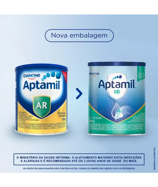 Aptamil RR 800g Kit 2 Unidades Danone – Fórmula Infantil 0 a 12 Meses com DHA, ARA e Goma Jataí