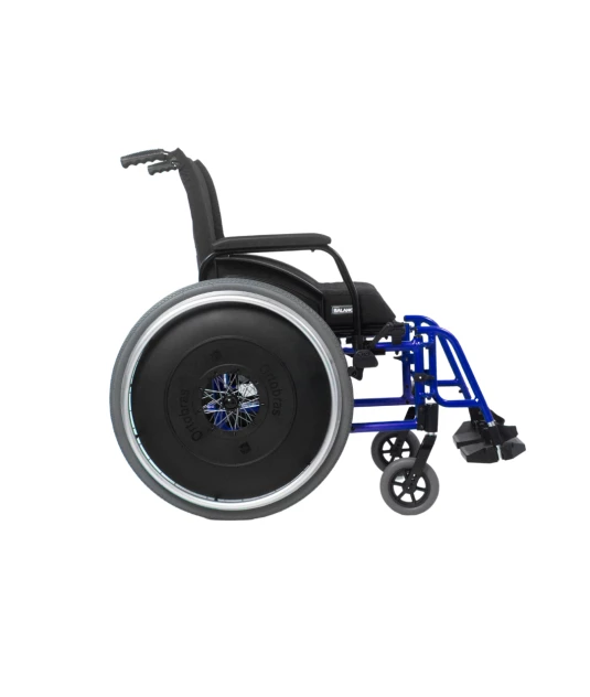 Cadeira de Rodas AVD Alumínio Pés Fixos Azul Marinho Ortobras