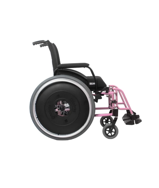 Cadeira de Rodas AVD Alumínio Pés Fixos Rosa Ortobras