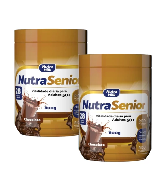 Nutra Senior Adulto 50+ Kit 2 Unidades Complemento Alimentar 800g - Chocolate