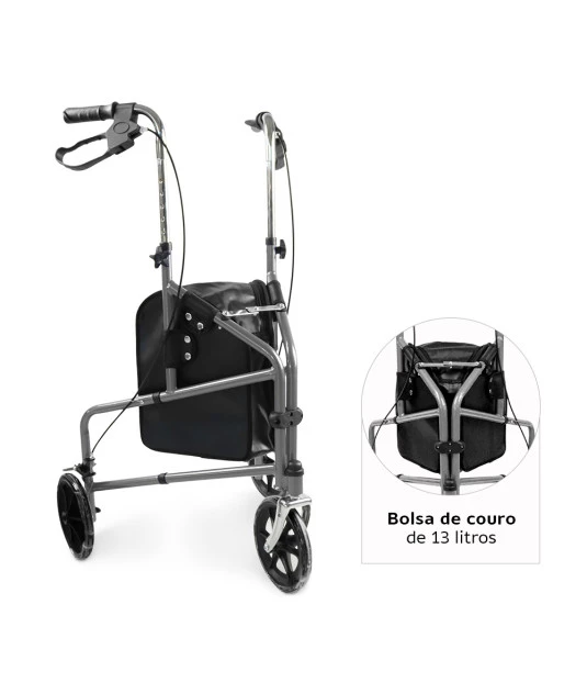 Andador Dobrável 3 Rodas D11 até 100 kg - Dellamed
