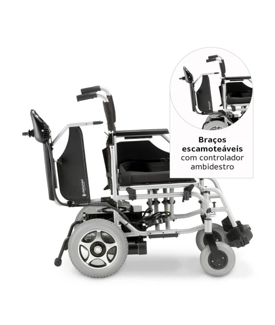 Cadeira de Rodas Motorizada Dobrável Elétrica Bivolt Alumínio D900 Dellamed