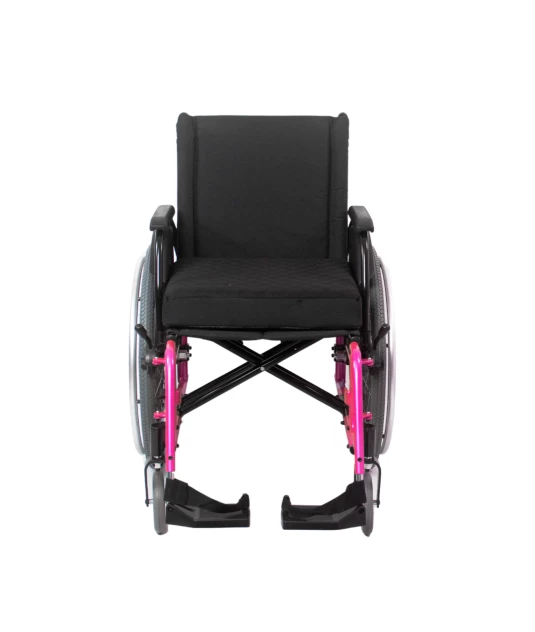 Cadeira de Rodas AVD Alumínio Pés Fixos Rosa Pink Ortobras