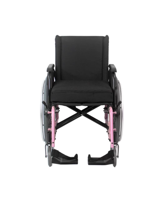 Cadeira de Rodas AVD Alumínio Pés Fixos Rosa Ortobras