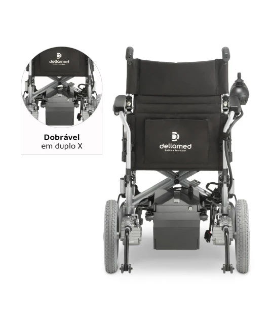 Cadeira de Rodas Motorizada Dobrável Elétrica Bivolt Alumínio D900 Dellamed