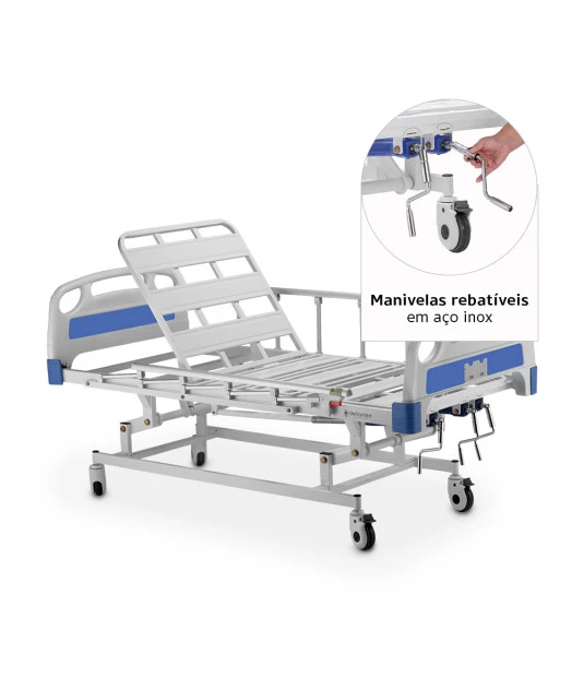 Cama Hospitalar DX3 3 Movimentos até 200 Kg Dellamed