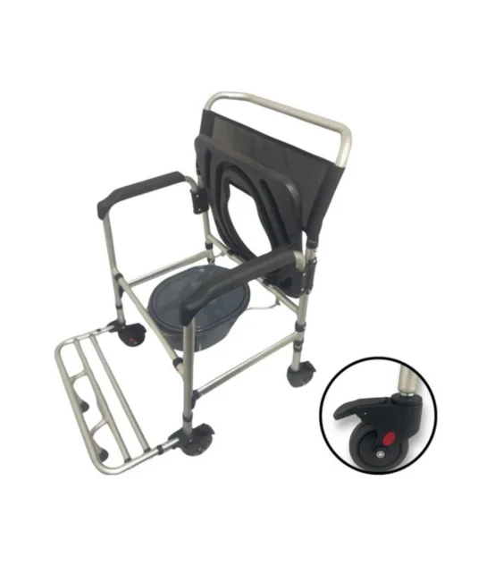 Cadeira de Banho Higiênica em Alumínio até 140kg c/ Coletor - Supermedy
