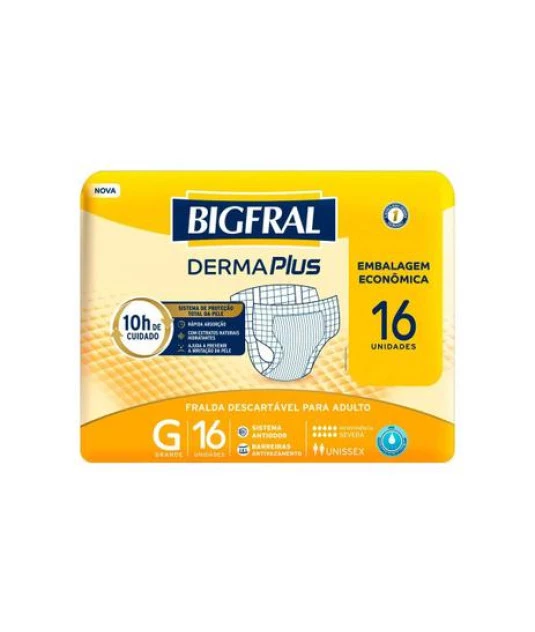 Fralda Derma Plus Fralda geriátrica tradicional G C/16 unidades - Bigfral